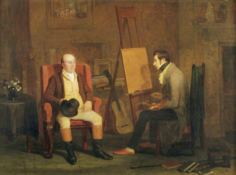 The Artist's Studio Edward Villiers Rippingille (1798–1859), Painting A Portrait — Edward Villiers Rippingille