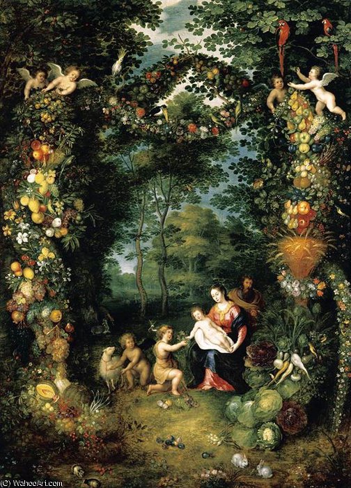 Holy Family With St John — Jan The Younger Brueghel