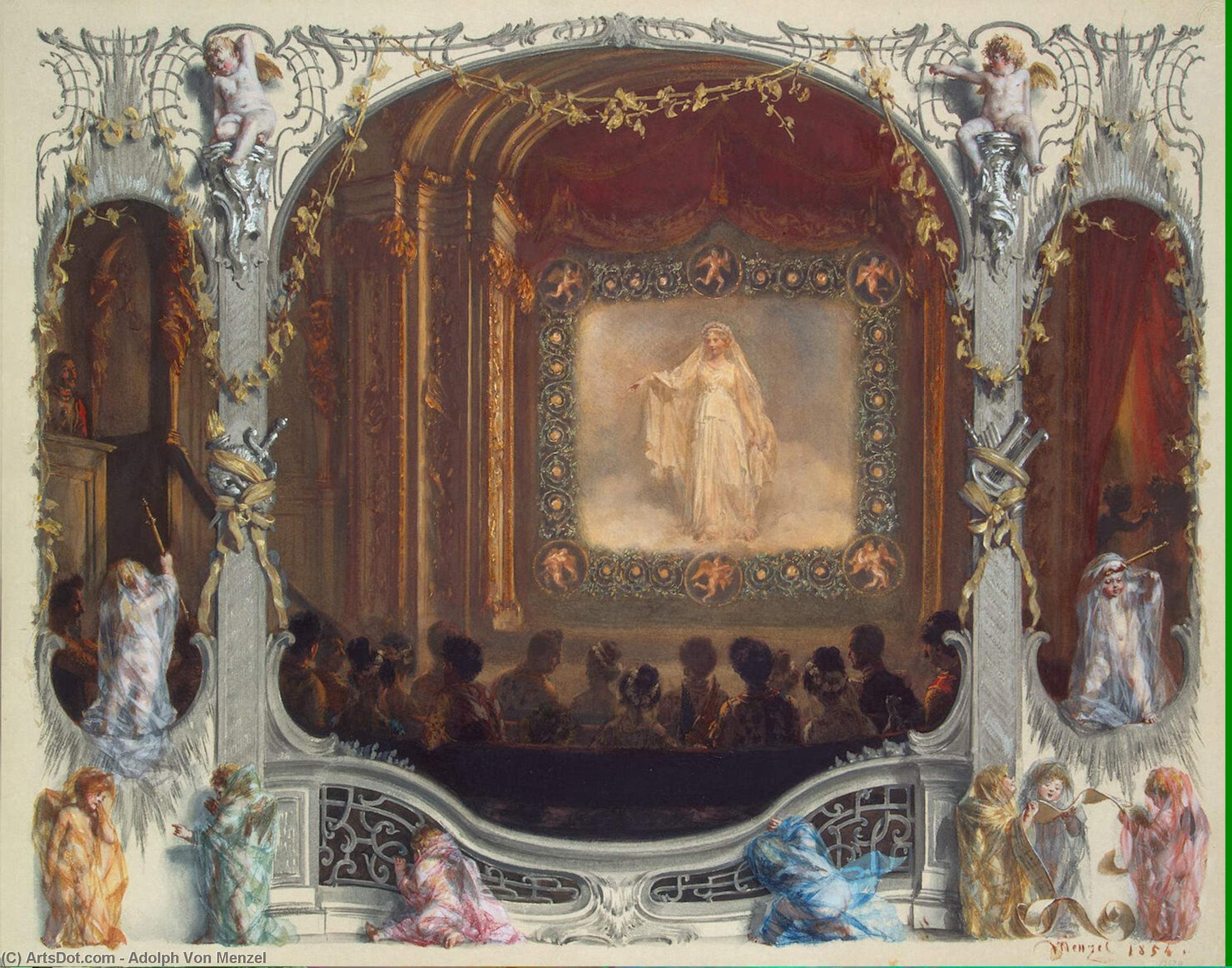 Festival In The Theatre Of The New Palace. 1829 — Adolph Von Menzel
