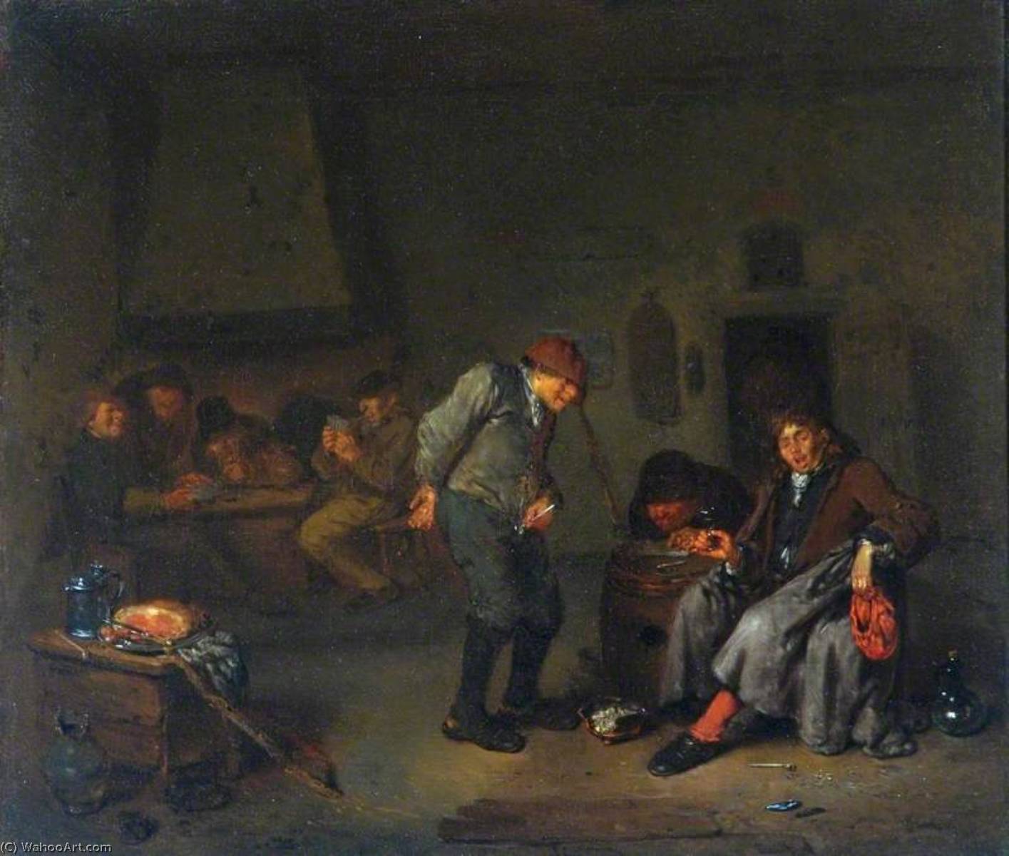 Boors Carousing And Playing Cards — Egbert Van Heemskerck Ii