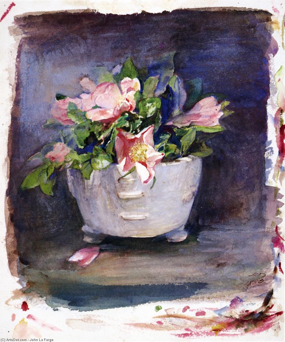 Wild Roses In A White Chinese Porcelain Bowl — John La Farge