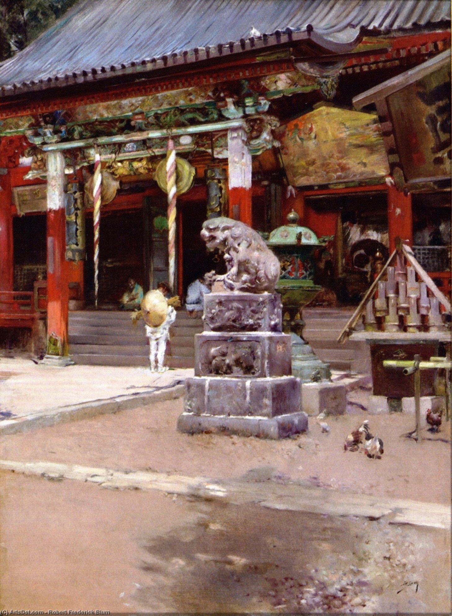 The Temple Court Of Fudo Sama At Meguro, Tokyo — Robert Frederik Blum