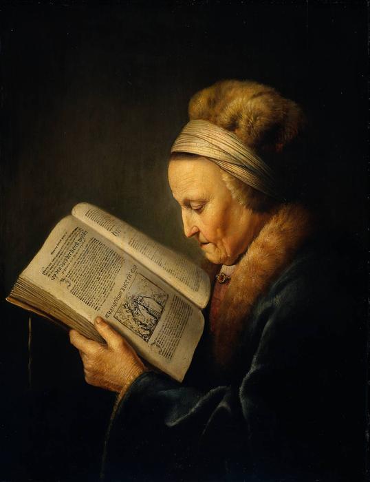 Old Woman Reading A Lectionary — Gerrit Dou