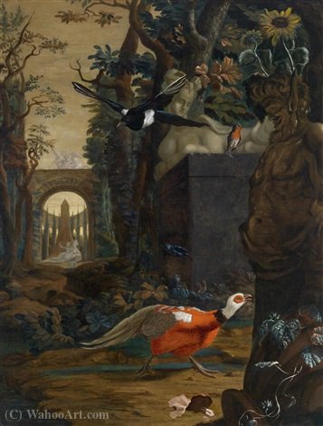 Landscape With Ruins And Birds — Abraham Bisschop