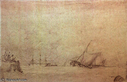 Lugger Making For The Mouth Of A Harbour — Sir Augustus Wall Callcott