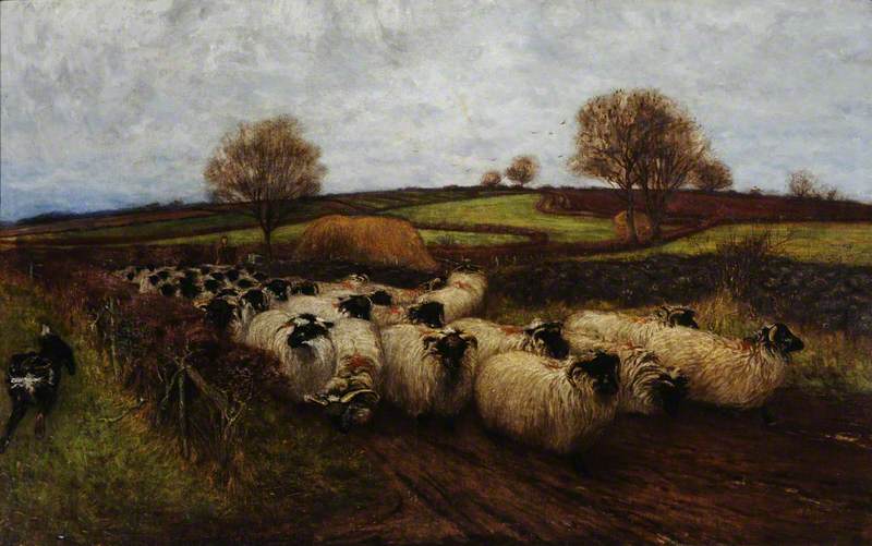 Landscape With Sheep And A Sheep Dog — Walter Bertram Potter