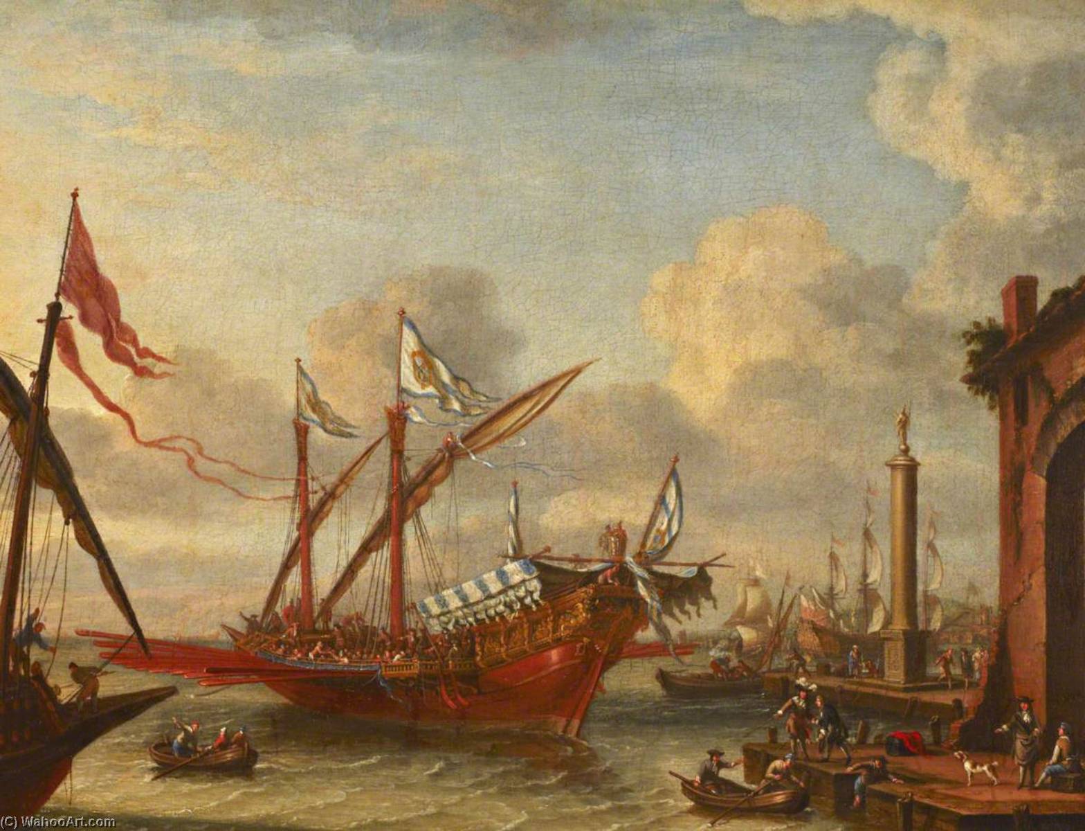 A Galley Off A Mediterranean Port — Lorenzo A Castro
