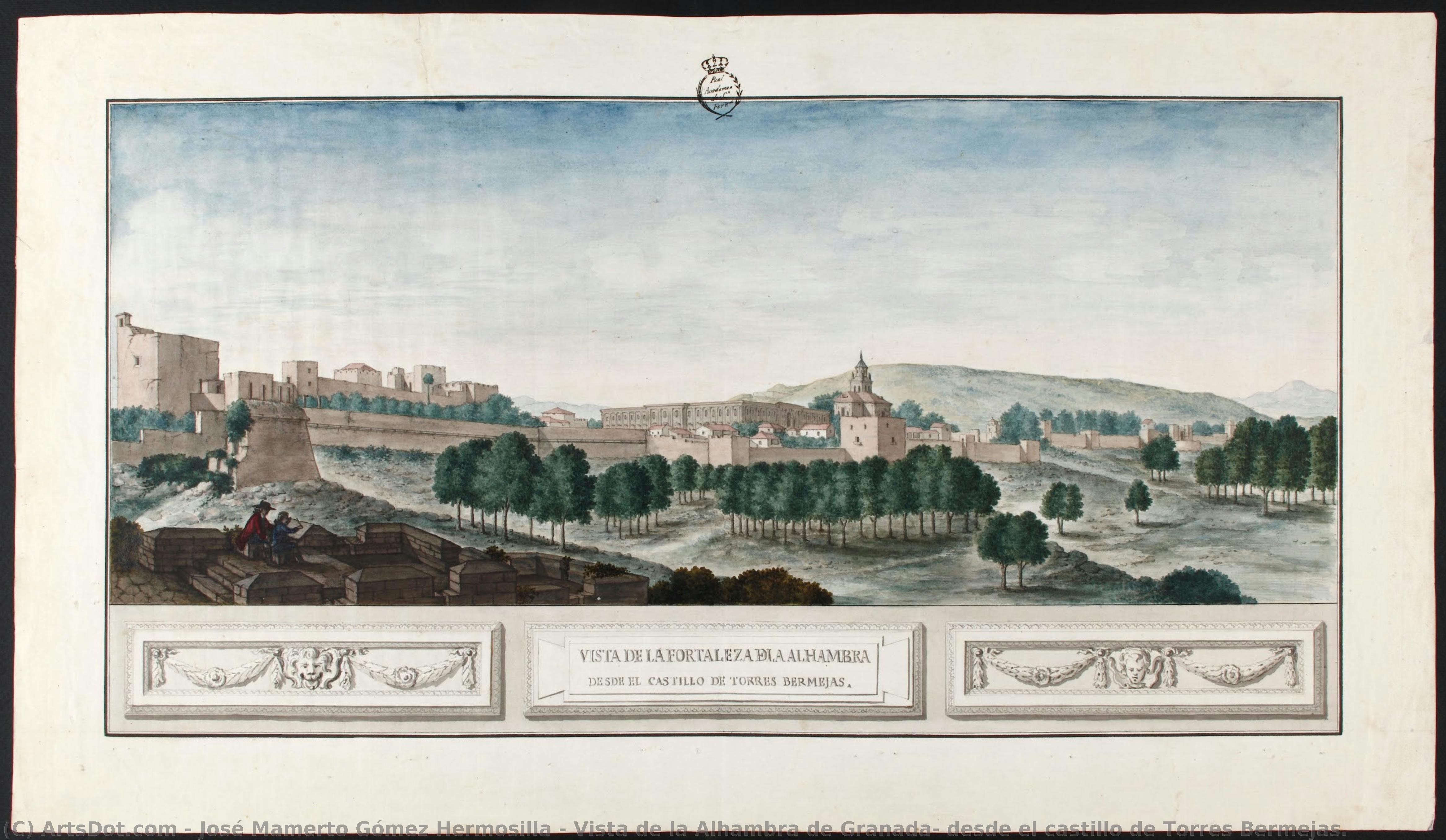 Vista De La Alhambra De Granada, Desde El Castillo De Torres Bermejas. — José Mamerto Gómez Hermosilla