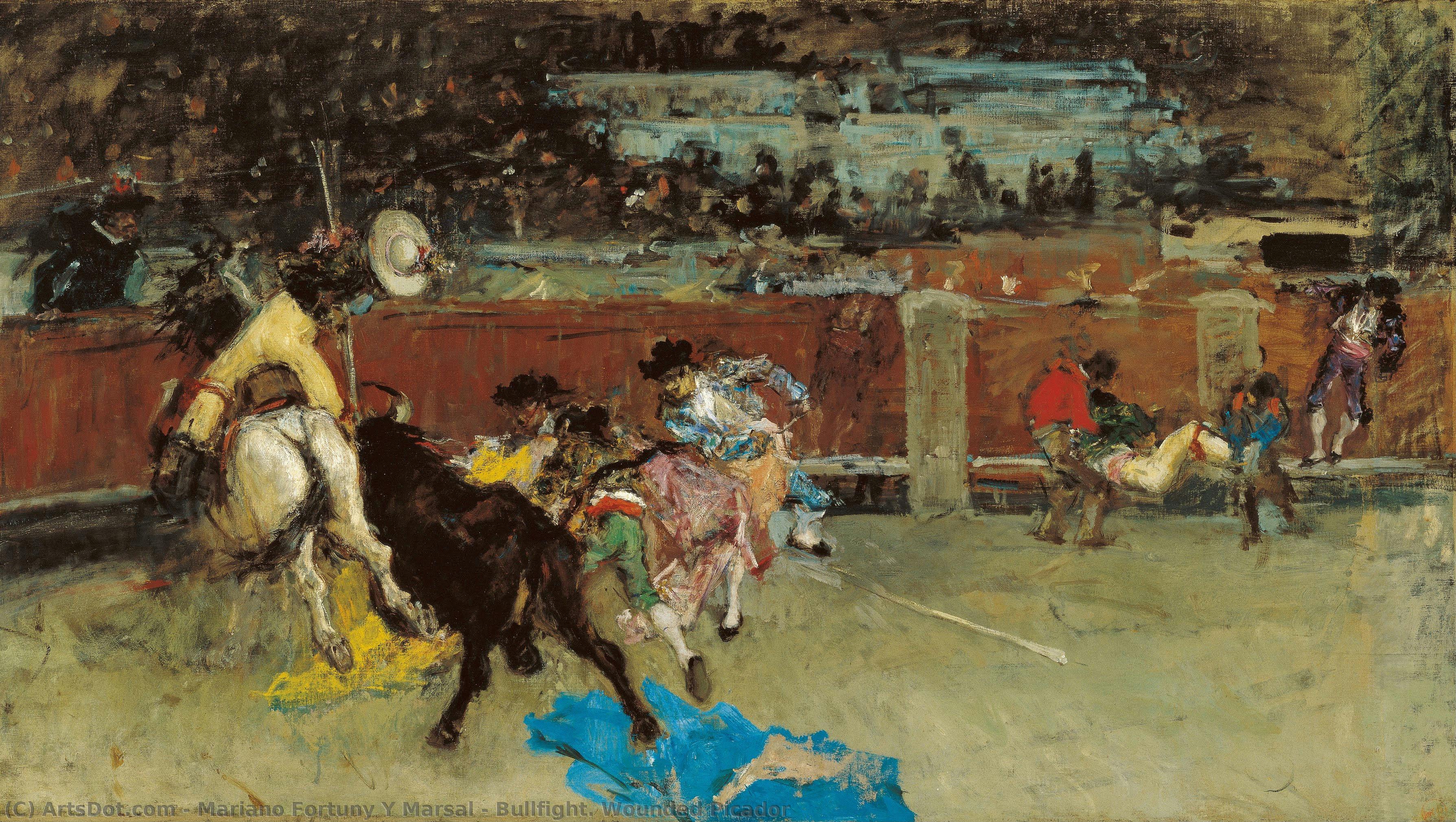 Bullfight. Wounded Picador — Mariano Fortuny Y Marsal