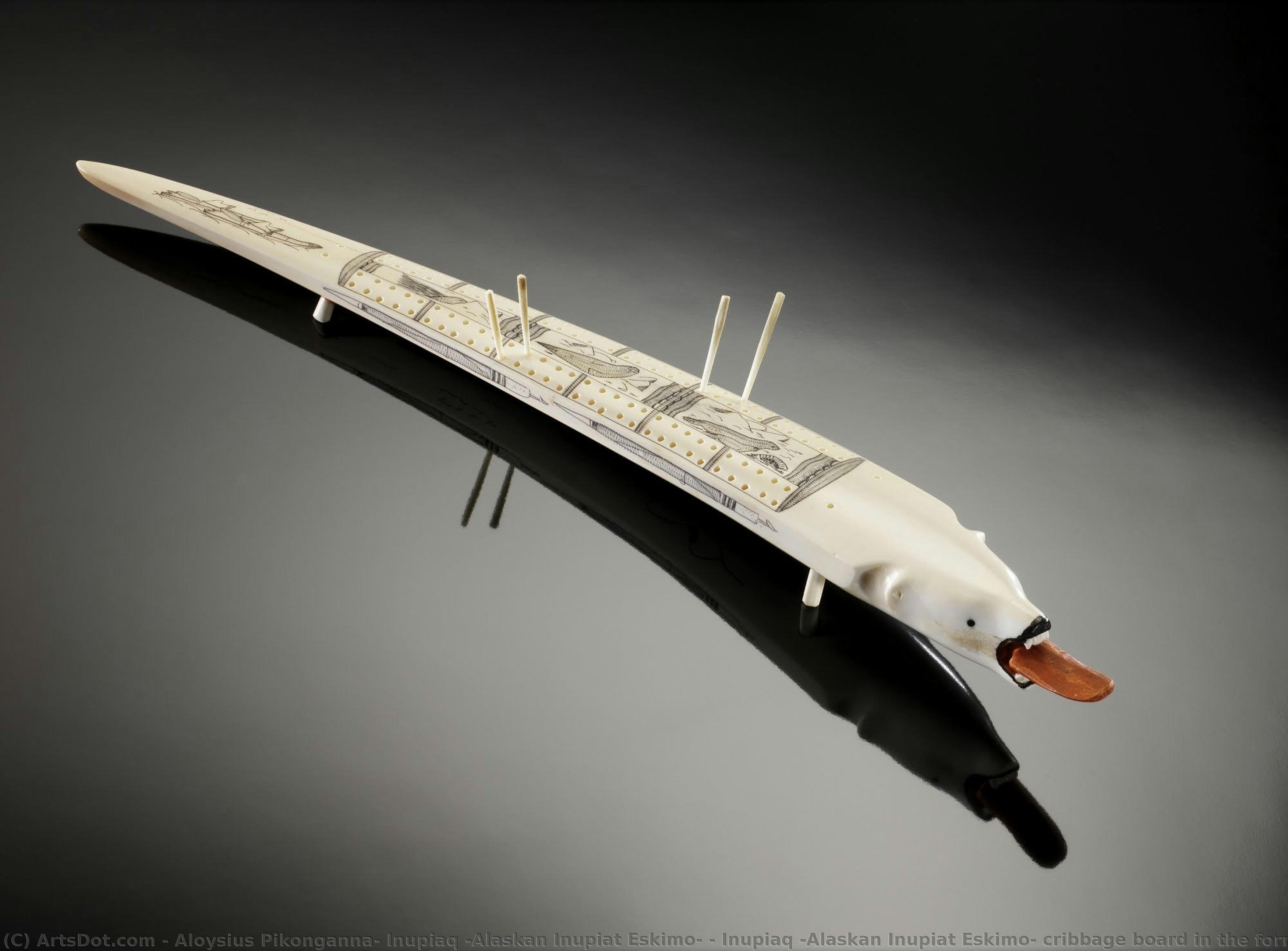 Inupiaq (alaskan Inupiat Eskimo) Cribbage Board In The Form Of A Polar Bear — Aloysius Pikonganna, Inupiaq (alaskan Inupiat Eskimo)