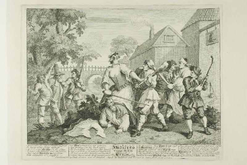 Hudibras Vanquished By Trulla, Plate Five From Hudibras — William Hogarth