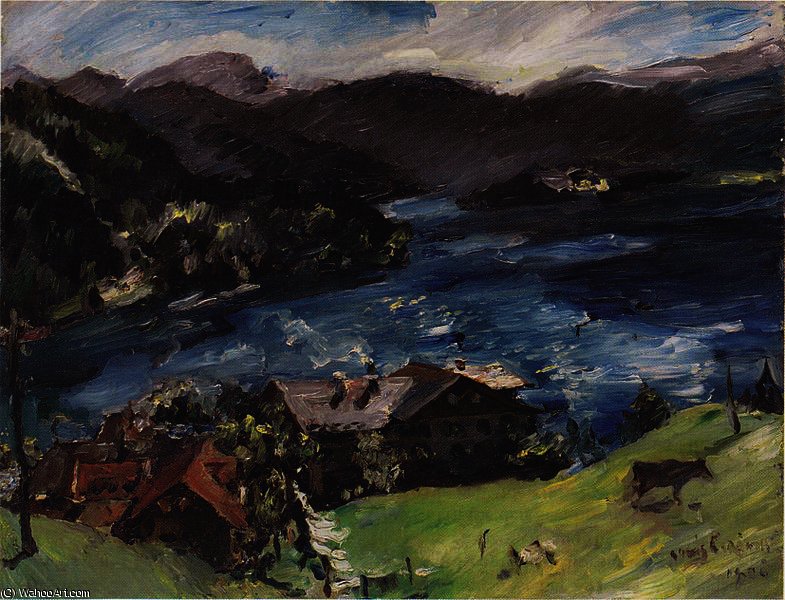 Walchensee, Landscape With Cattle — Ловис Корнит