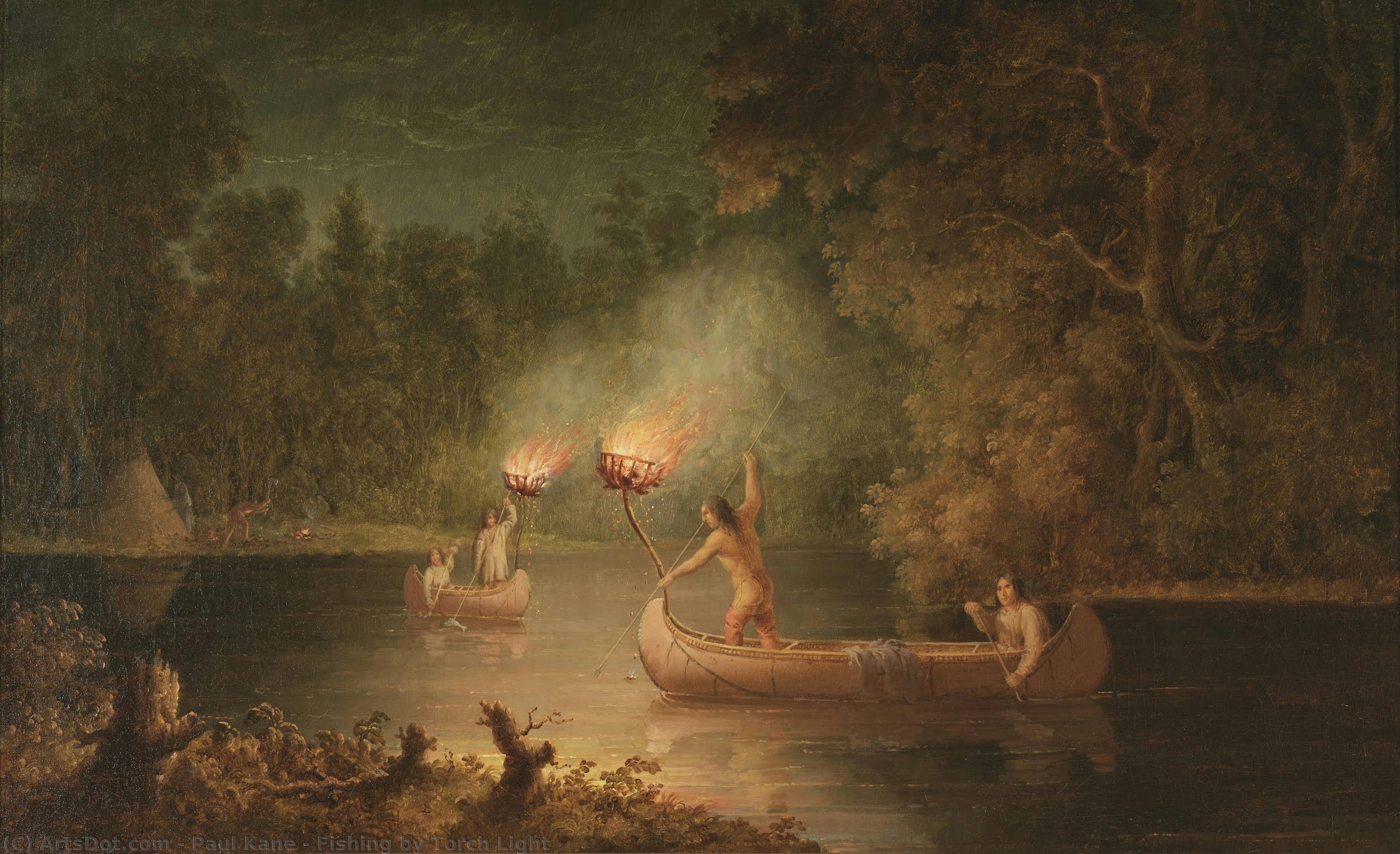 Fishing By Torch Light — Paul Kane