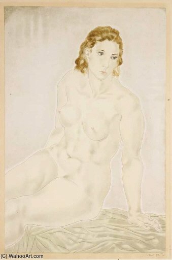 Nu Assis, Planche De L'album Femmes — Léonard Tsuguharu Foujita