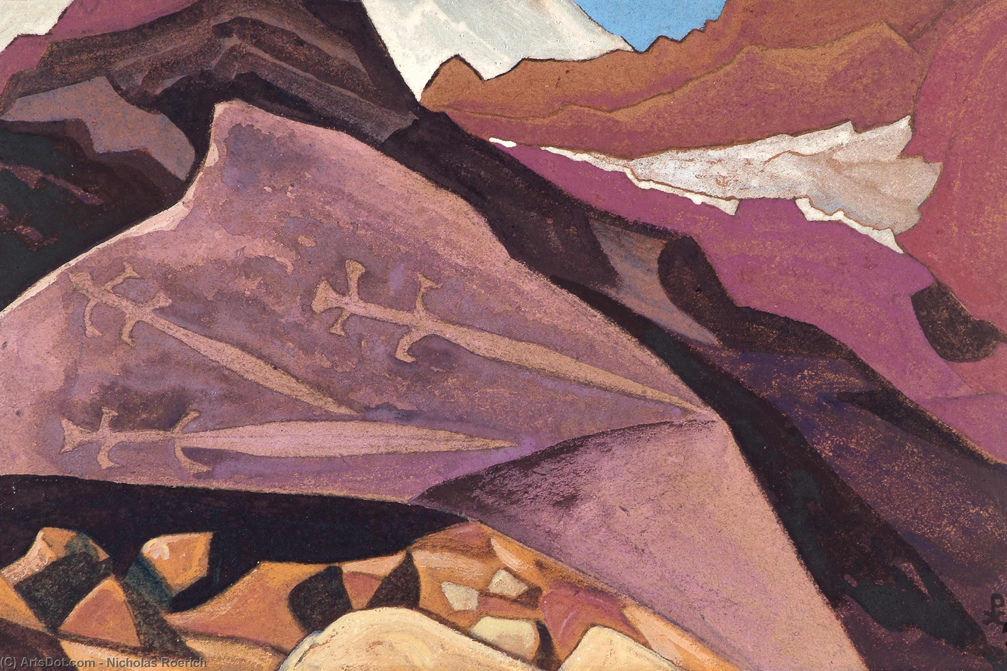 Three Glaives. Images On Rock. Lahul — ニコライ・ロエリヒ
