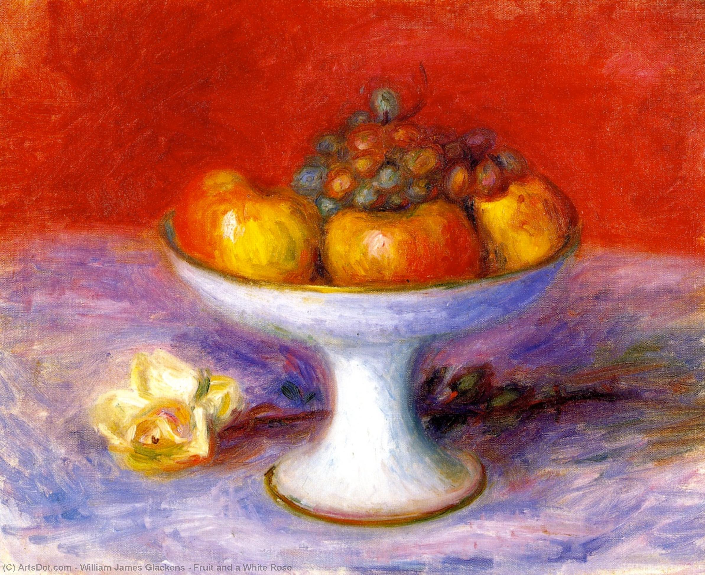 Fruit And A White Rose — Уильям Джеймс Глаккенс