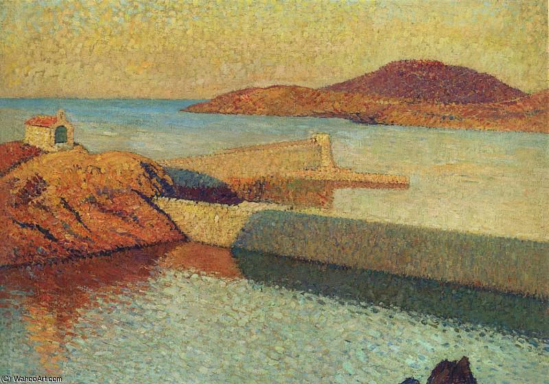 Collioure La Chapelle Sur La Digue. Entree Du Port Collioure — Henri Jean Guillaume Martin