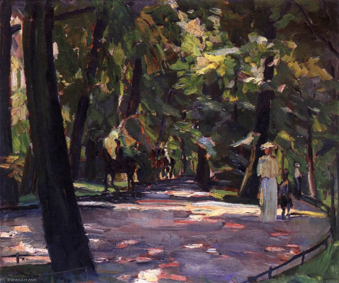 Riding In The English Gardens, Munich — Albert Weisgerber