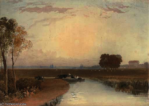 Barging On The Fens — George Fennel Robson