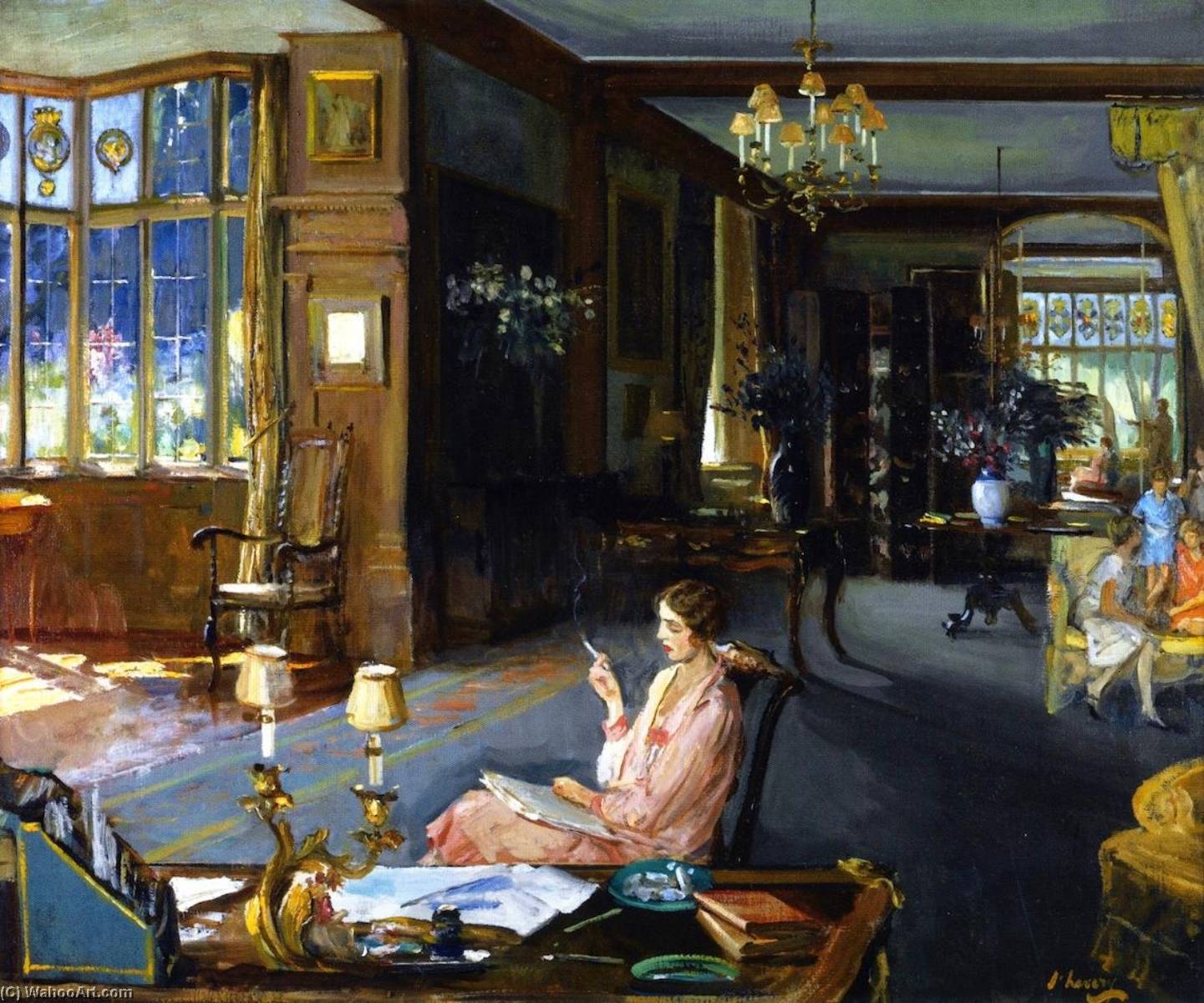 Mary Borden And Her Family At Bisham Abbey — Sir John Lavery