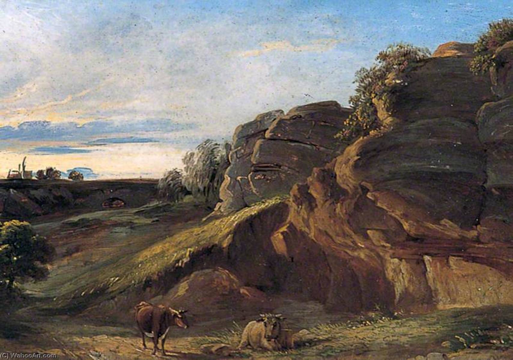 Rocks With Cattle Grazing — Charles Tattershall Dodd I