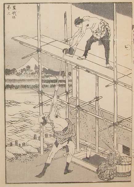 Fuji, Masons Und Werkzeug — Katsushika Hokusai
