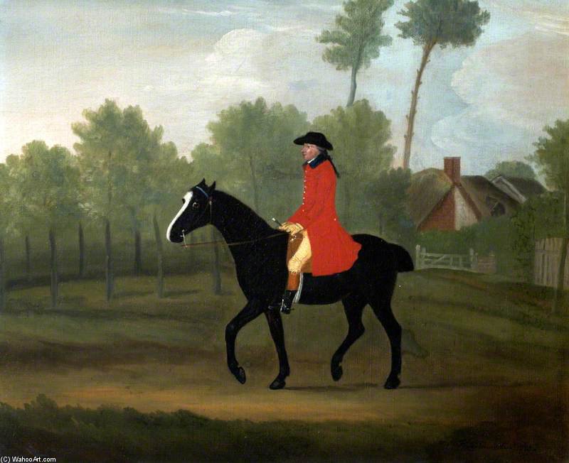 A Huntsman On A Black Horse Near A Cottage — Francis Sartorius Ii (john Francis Sartorius)