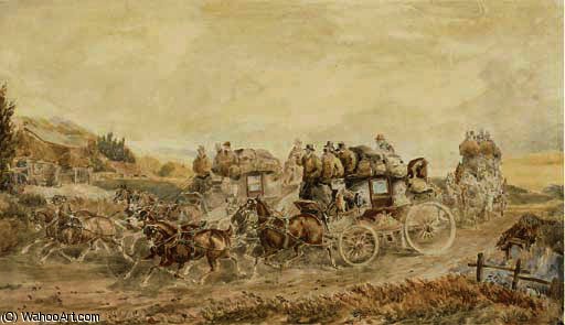 Two Opposition Coaches Passing At Speed — Charles Cooper Henderson