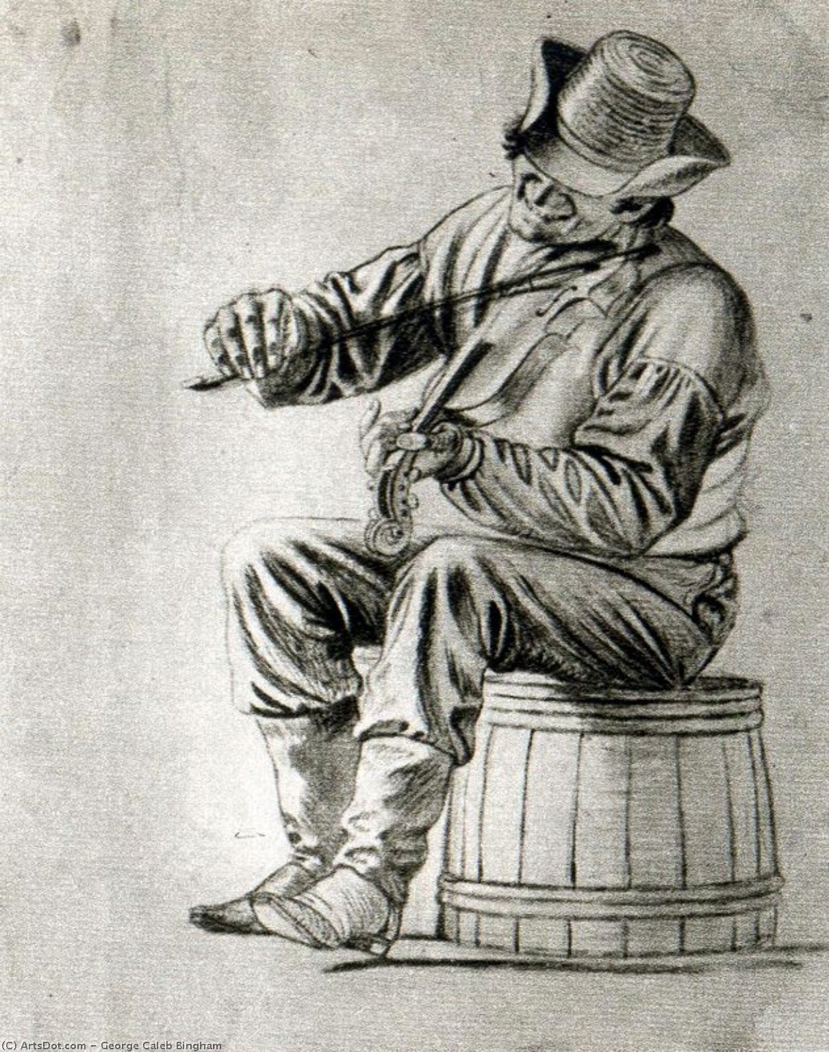 Study Of A Fiddler — Георг Кэлб Бингэм