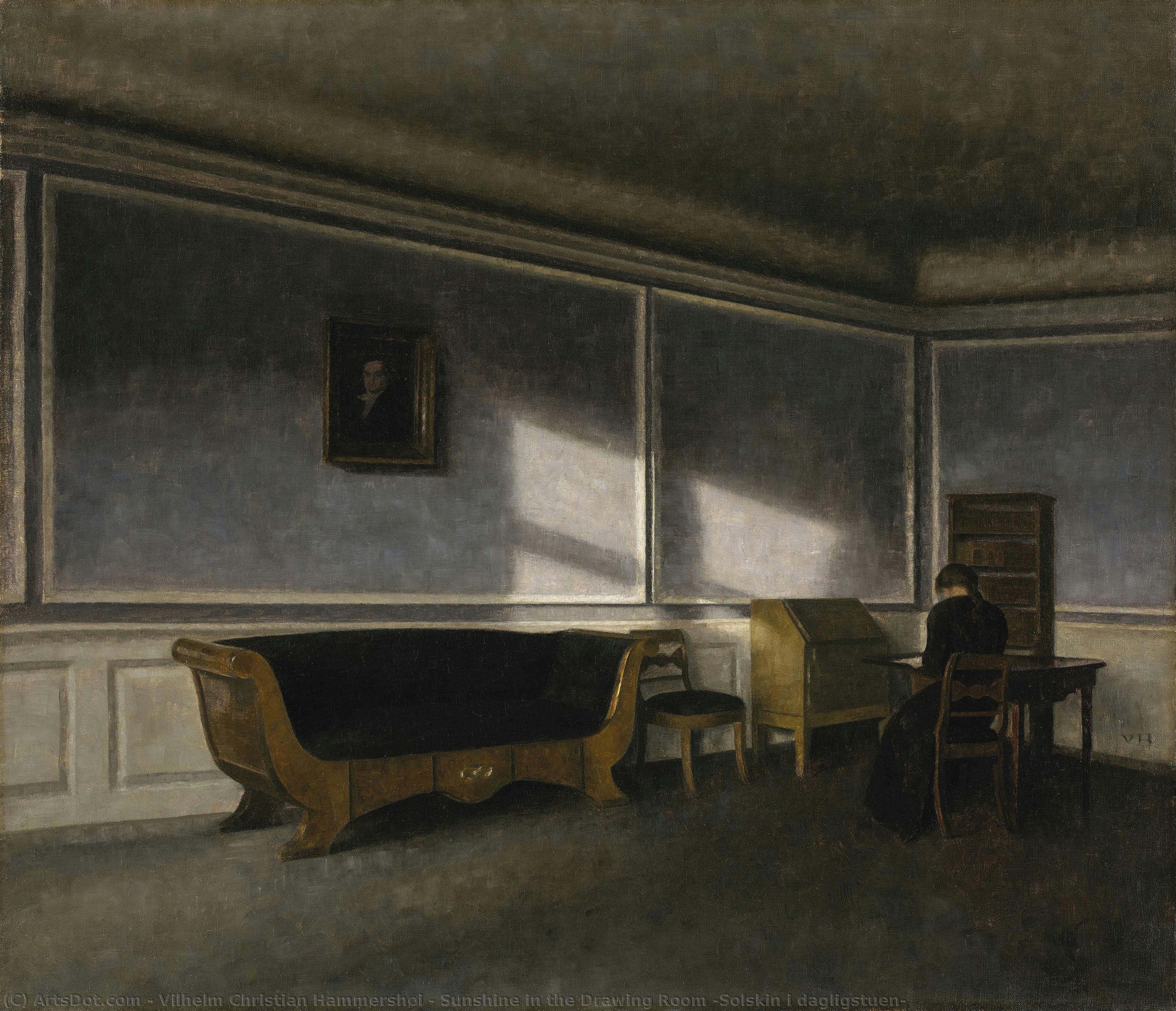 Sunshine In The Drawing Room (solskin I Dagligstuen) — Vilhelm Christian Hammershøi