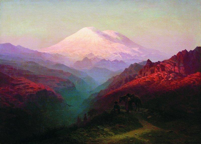 A Mountain Landscape With Riders — Ilya Nikolaevich Zankovsky