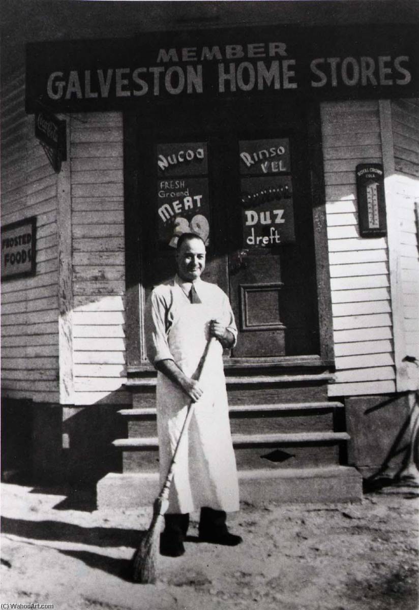 The Mancrini Store, 1627 Ball. Mister Henry Mancrini Circa 1940, From The Corner Stores Of Galveston, Galveston County Cultural Arts Council — Betty Tichich