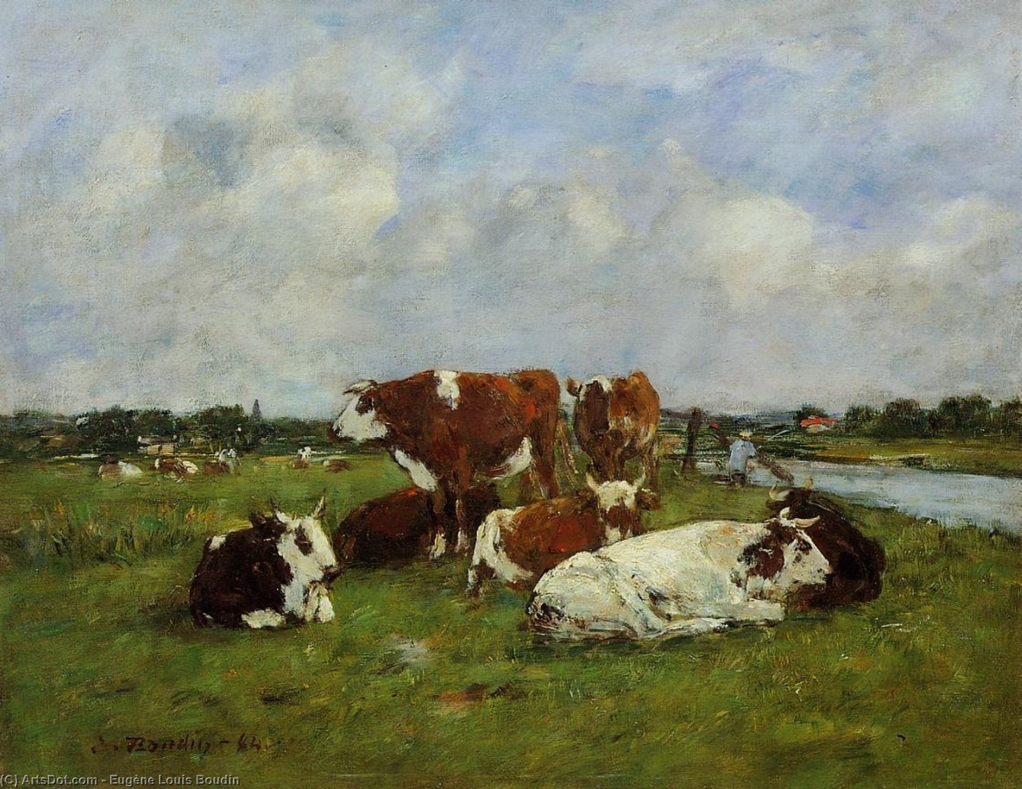 Pasturage On The Banks Of The Touques — Eugène Louis Boudin