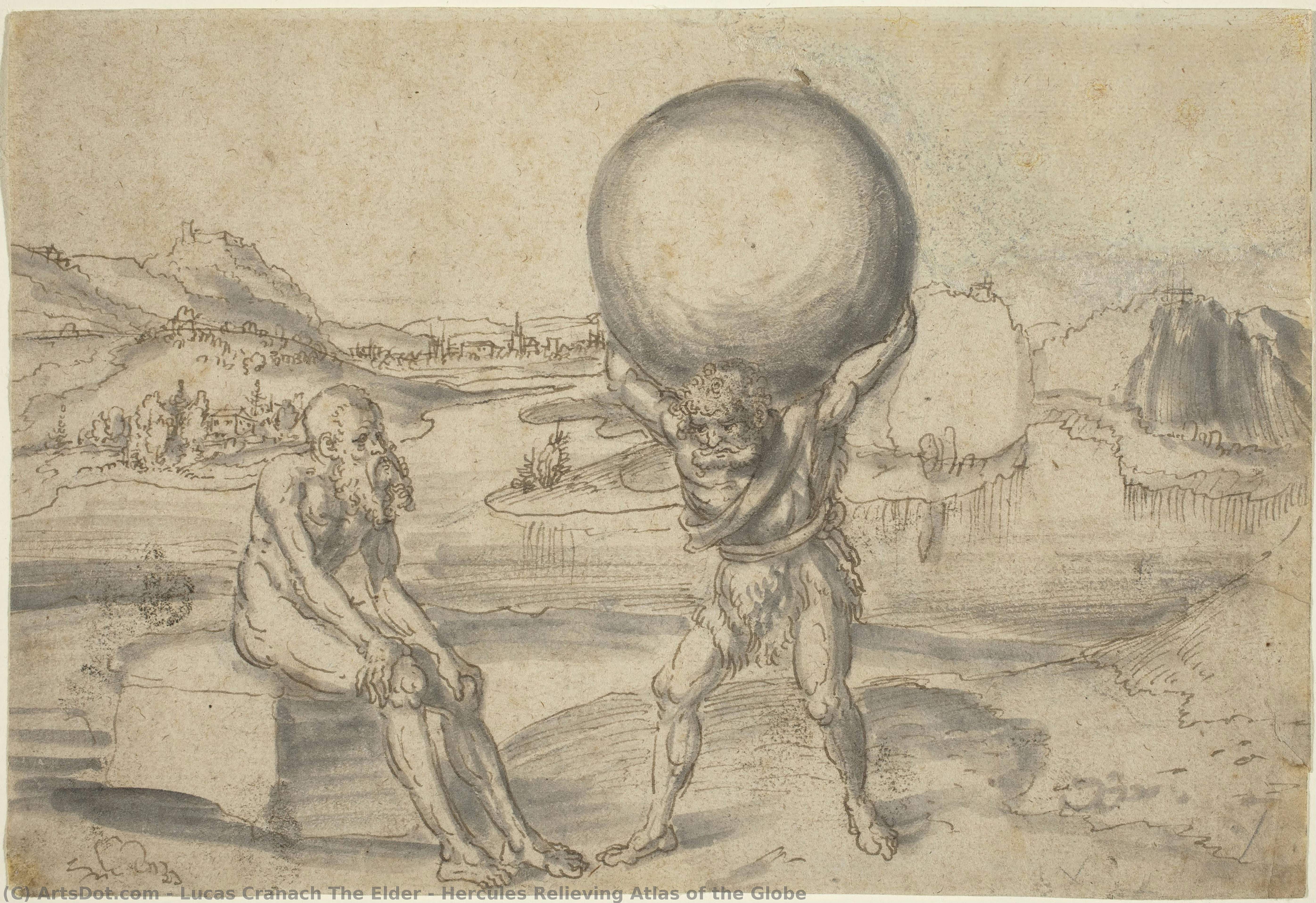 Hercules Relieving Atlas Of The Globe — Lucas Cranach The Elder