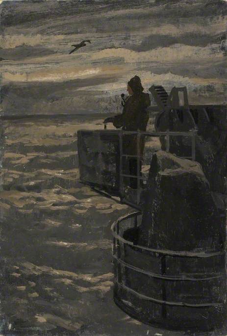 On Board An Escort Carrier Lookout At Dawn, Hms 'pursuer' — Stephen Bone