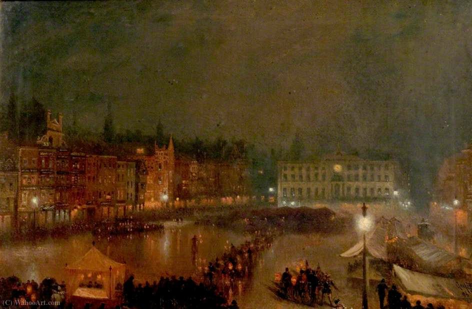Torchlight Tattoo Of Robin Hood Rifles, Nottingham Market Place, (1896) — Claude Thomas Stanfield Moore