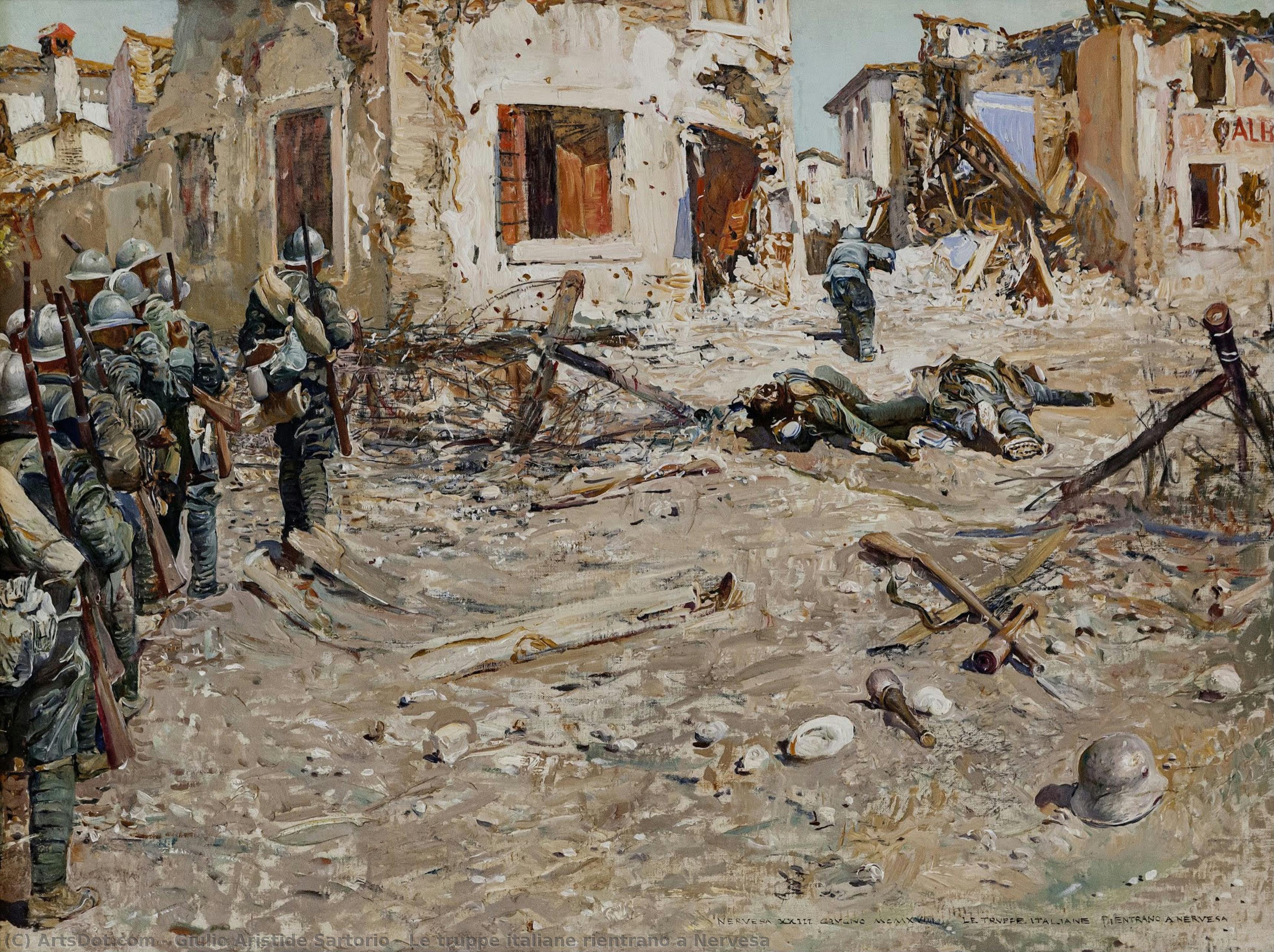 Le Truppe Italiane Rientrano A Nervesa — Giulio Aristide Sartorio