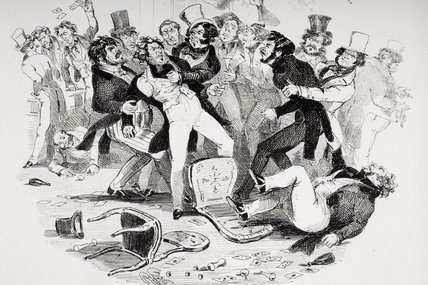 The Last Brawl Between Sir Mulberry And His Pupil — Hablot Knight Browne