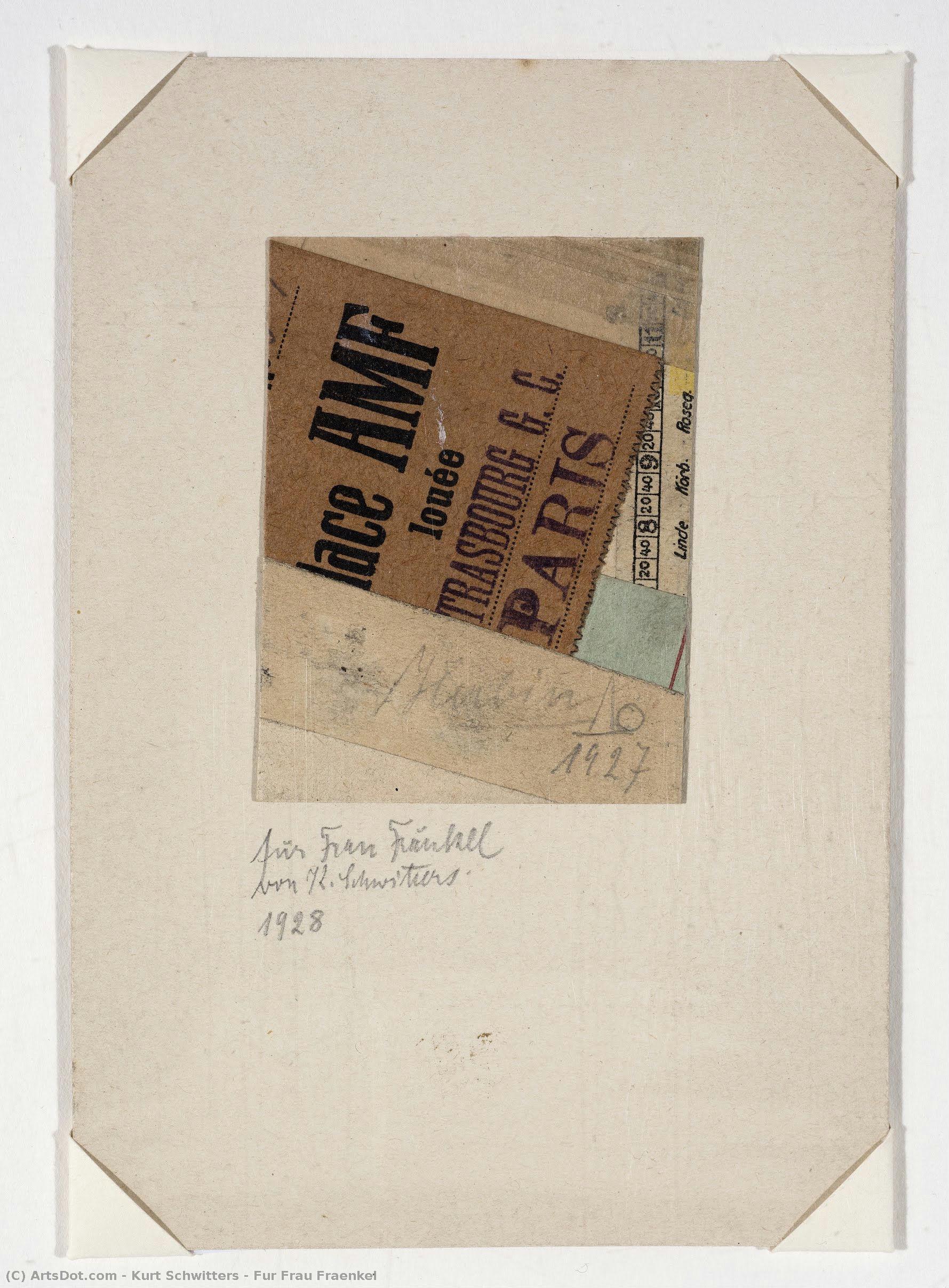 Fur Frau Fraenkel — Kurt Schwitters