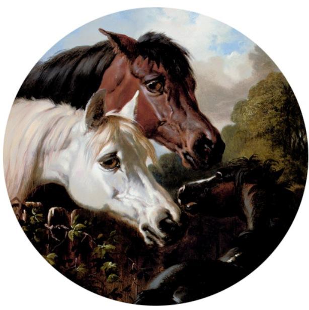 Two Horses With A Foal, By A Fence — John Frederick Herring Senior