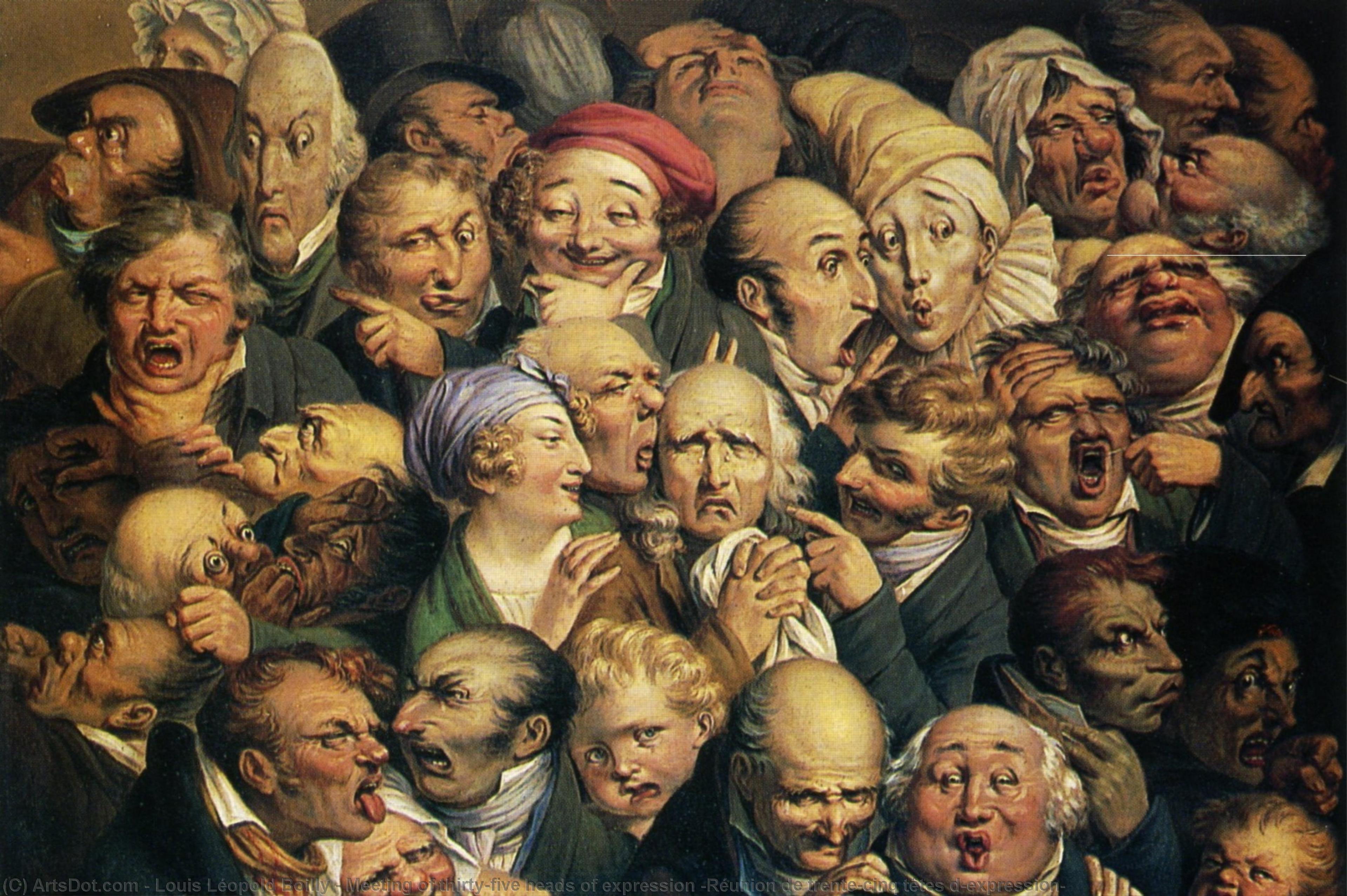 Meeting Of Thirty-five Heads Of Expression (réunion De Trente-cinq Têtes D'expression) — Louis Léopold Boilly