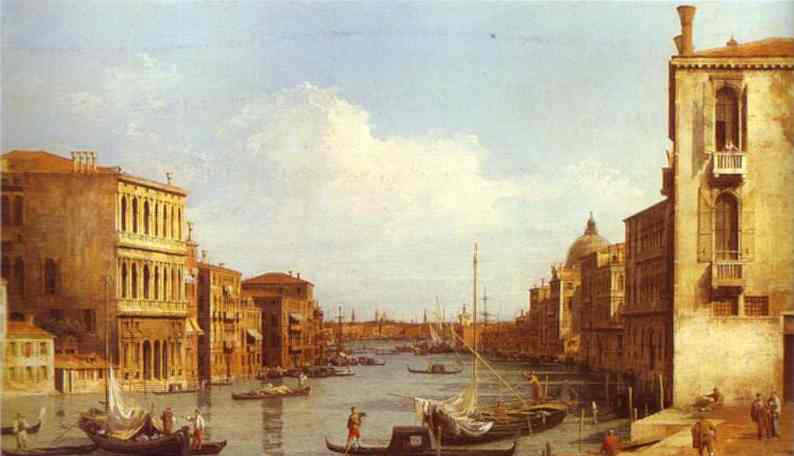 The Grand Canal From Campo S. Vio Towards The Bacino — Canaletto