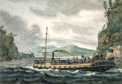 Steamboat Travel On The Hudson River — Pavel Svinyin
