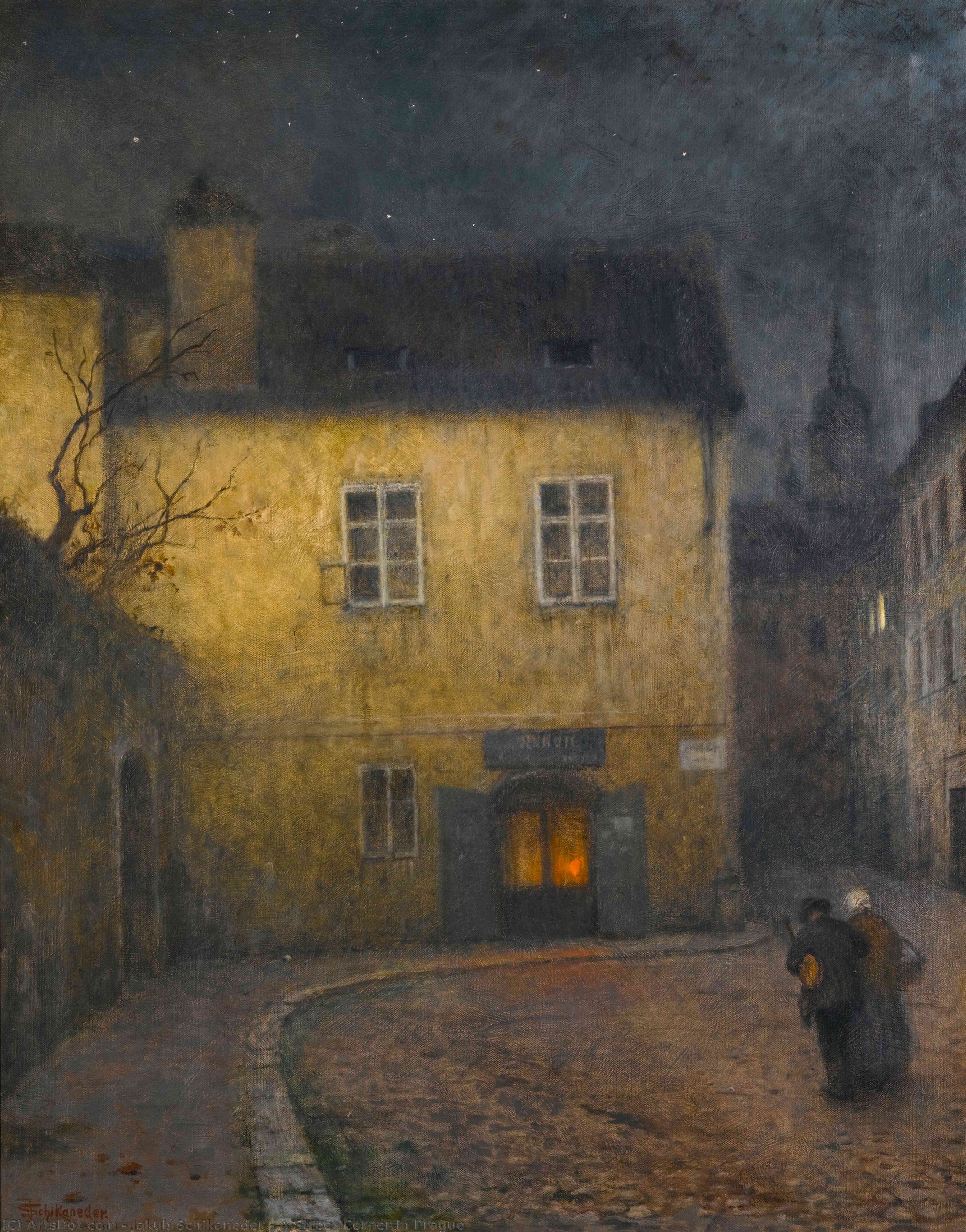 A Street Corner In Prague — Jakub Schikaneder