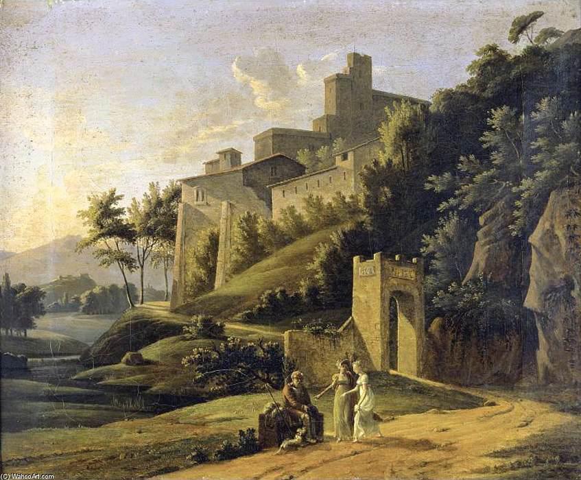 Landscape With A Fortress And A Beggar — Jean-victor Bertin