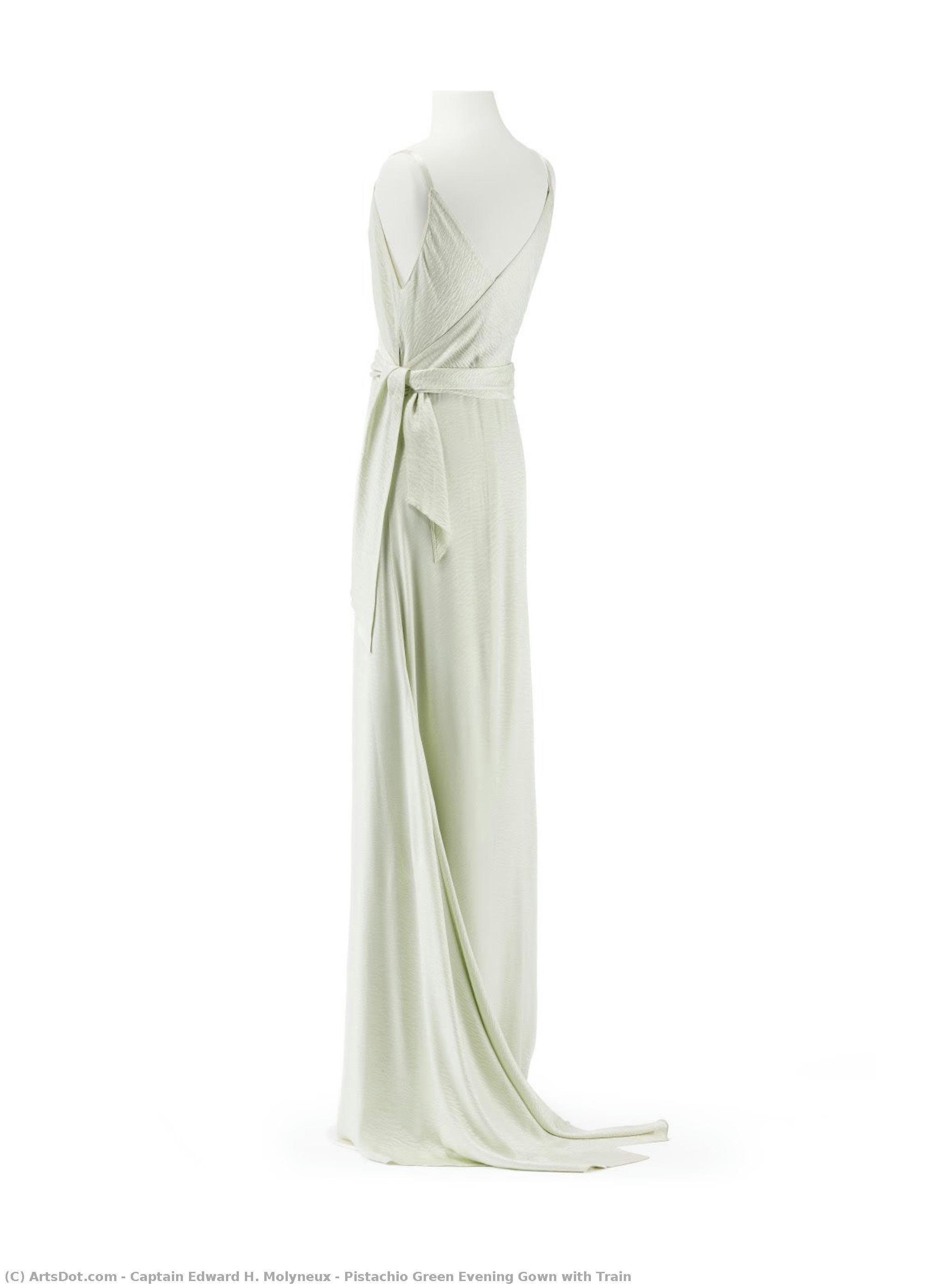 Pistachio Green Evening Gown With Train — Captain Edward H. Molyneux