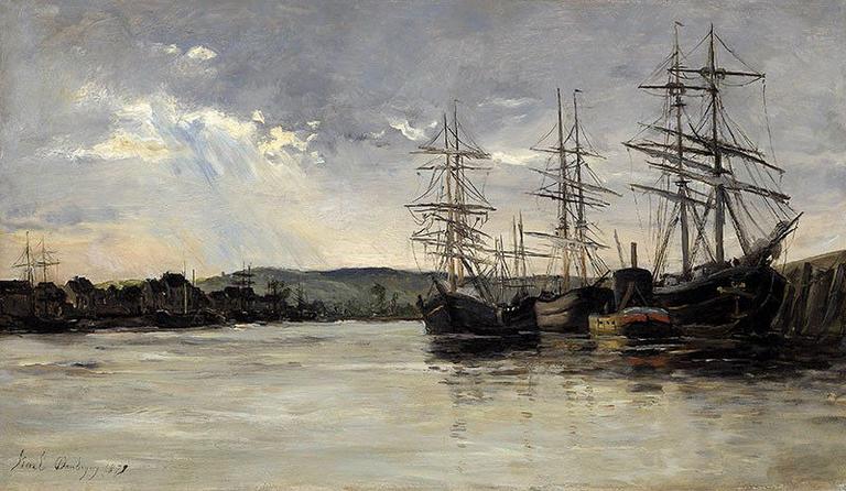 Voiliers Sur L'estuaire — Karl Daubigny