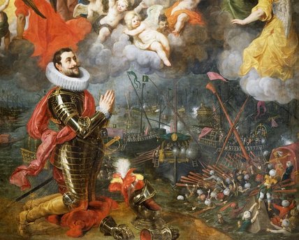 Don Alvaro De Bazan Giving Thanks After Victory — Julius Jacobus Van De Sande Bakhuyzen