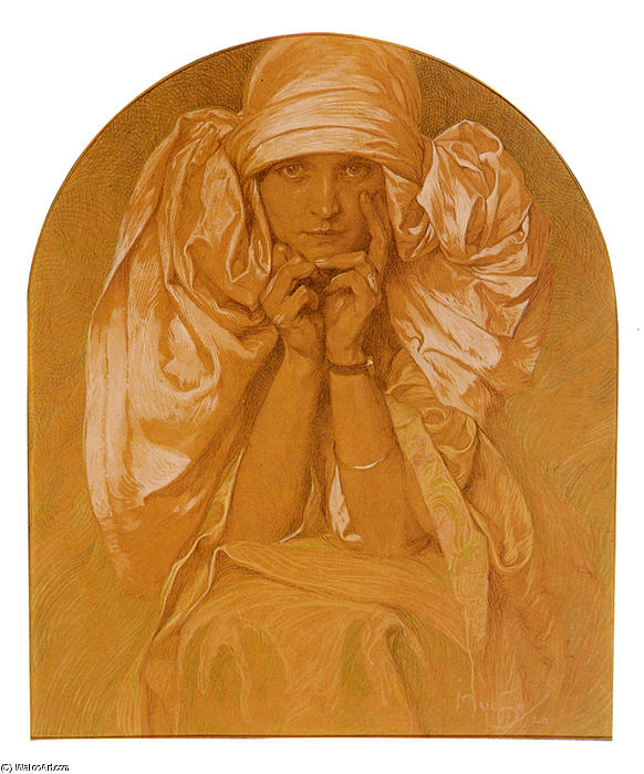 Portrait Of The Artists Daughter Jaroslava — Alphonse Mucha