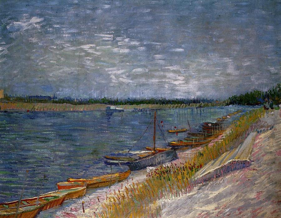 Moored Boats — Vincent Willem Van Gogh